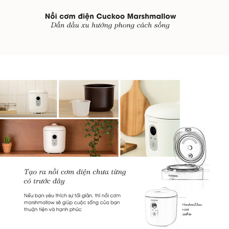 Nồi cơm điện tử mini 0.36L Cuckoo CR-0255MW