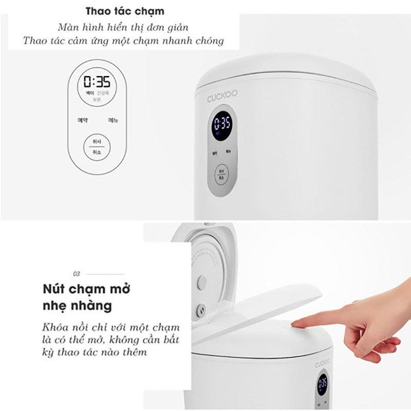Nồi cơm điện tử mini 0.36L Cuckoo CR-0255MW