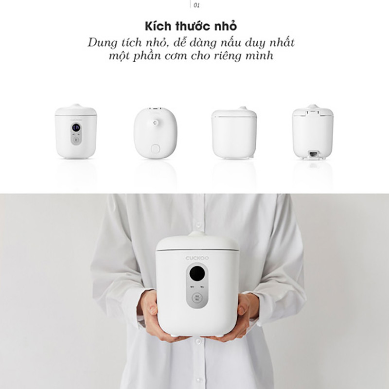 Nồi cơm điện tử mini 0.36L Cuckoo CR-0255MW