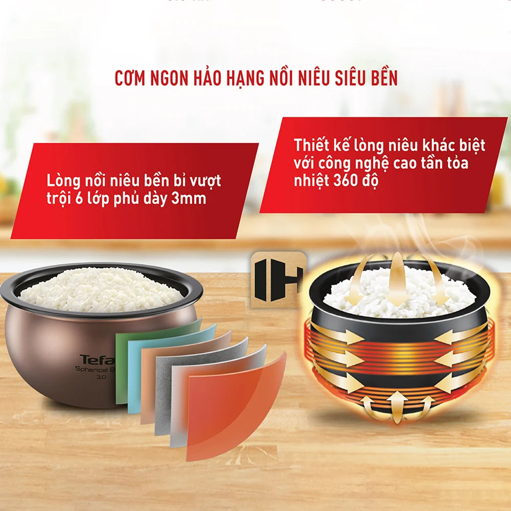 Nồi cơm điện tử cao tần Tefal RK762168