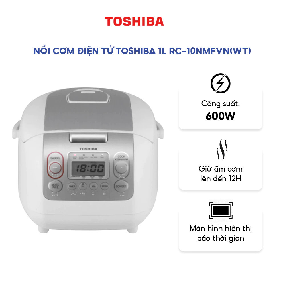 Nồi cơm điện tử Toshiba RC-10NMFVN (WT)