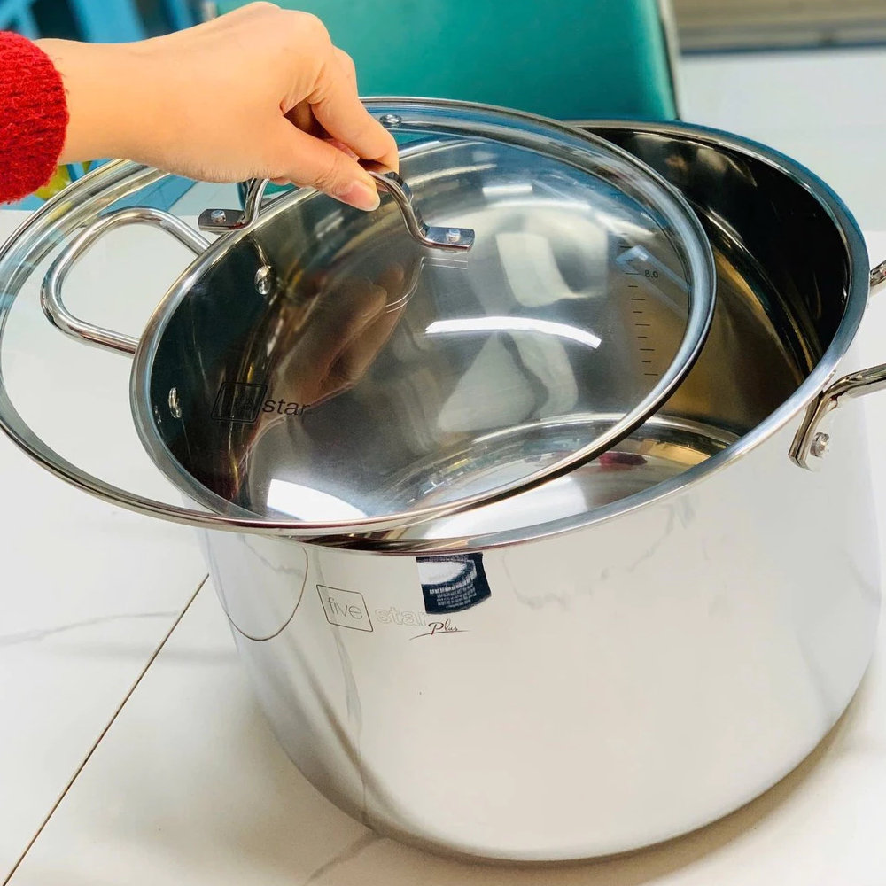 Nồi luộc gà Inox 304 đúc liền 3 lớp Fivestar Plus 28cm dung tích 10L