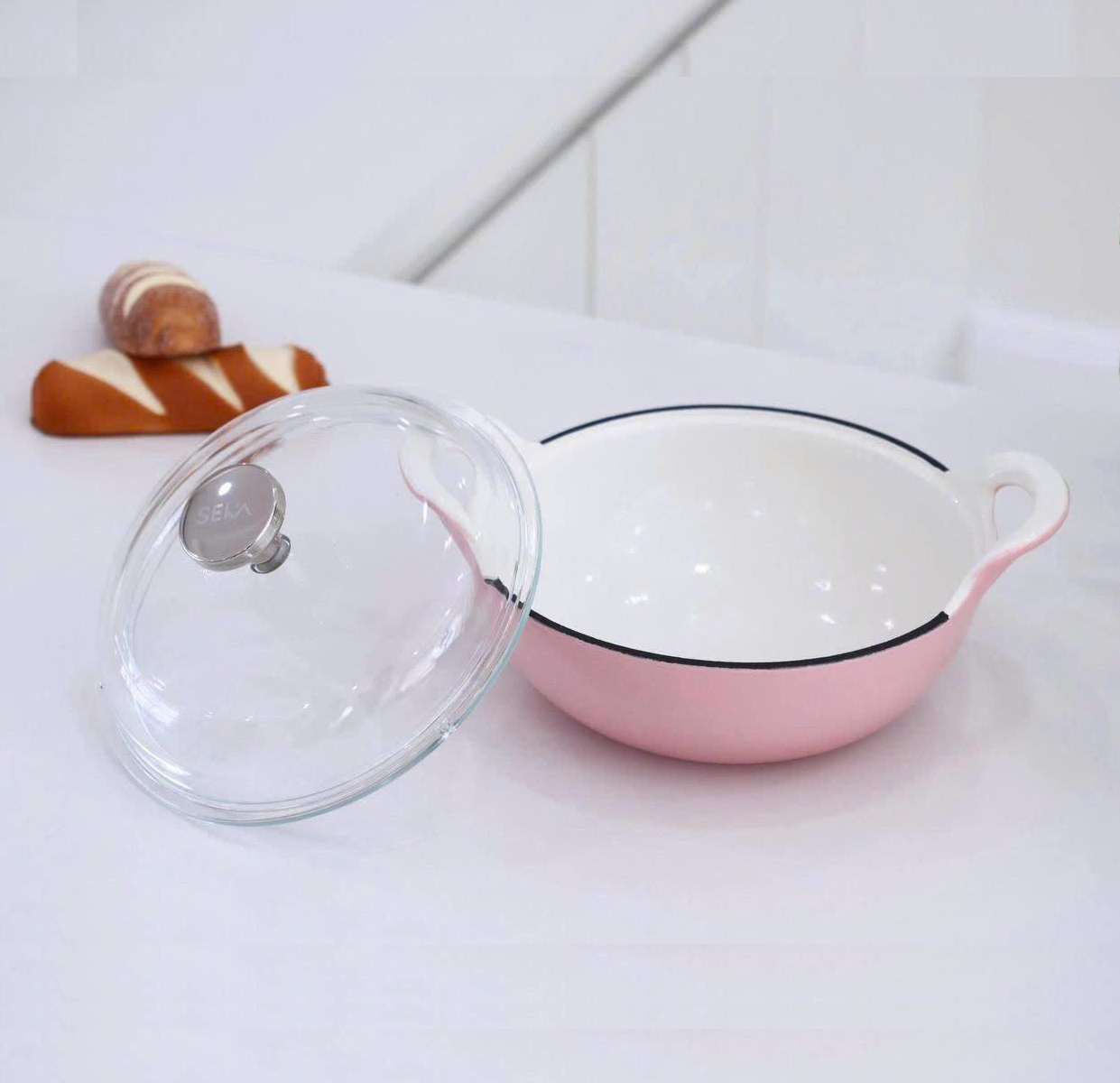 Nồi gang phủ gốm đúc liền Seka SKG420