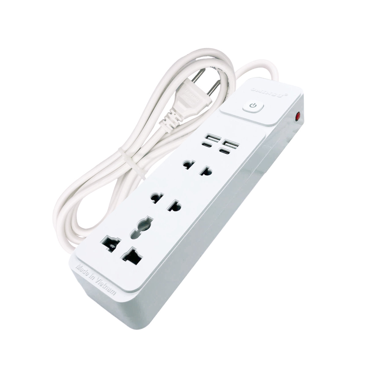 Ổ cắm điện đa năng 4 USB PD 20W sạc nhanh Ominsu 2500W OS02