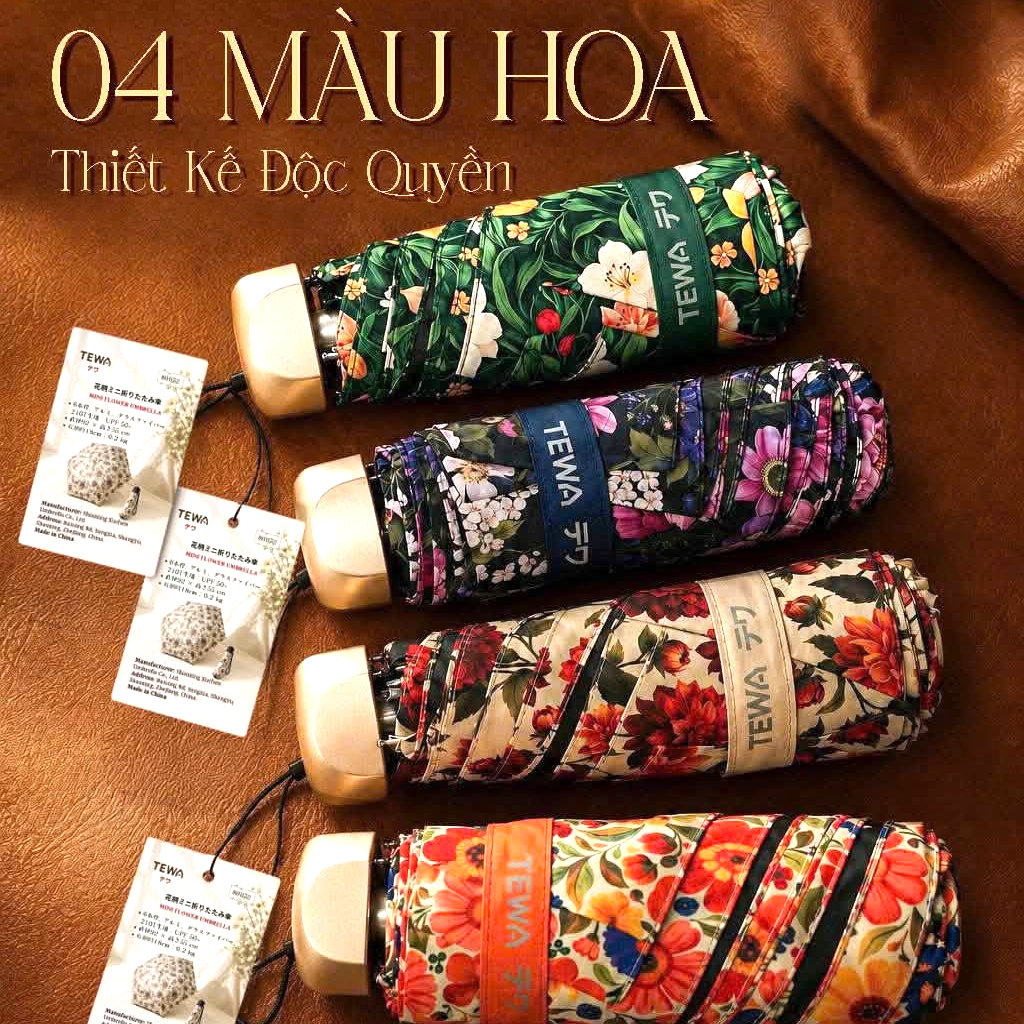 Ô hoa mini khung nhôm đạt chuẩn UPF50+ TEWA 80072 siêu nhẹ xinh