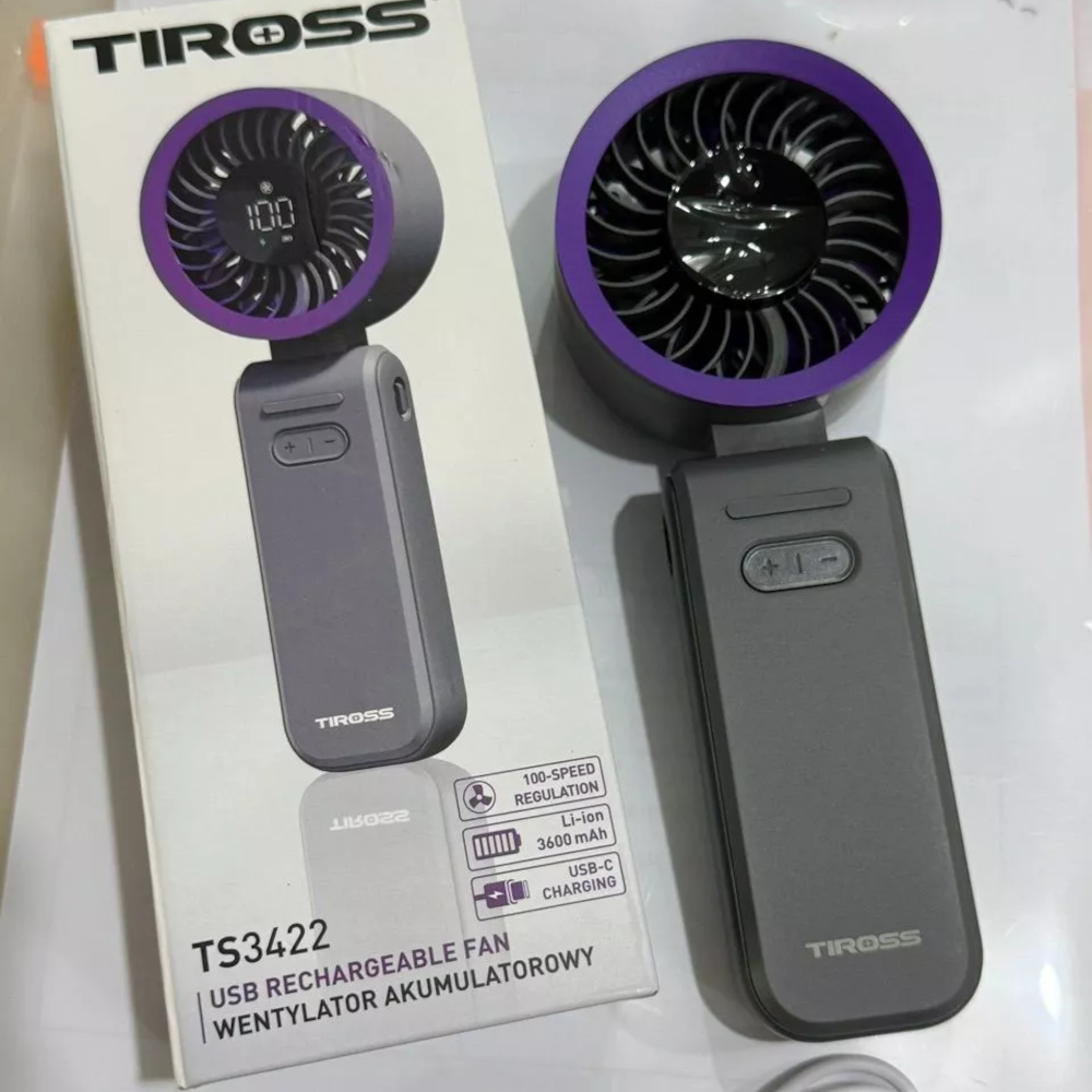 Quạt tích điện cầm tay USB Tiross TS3422