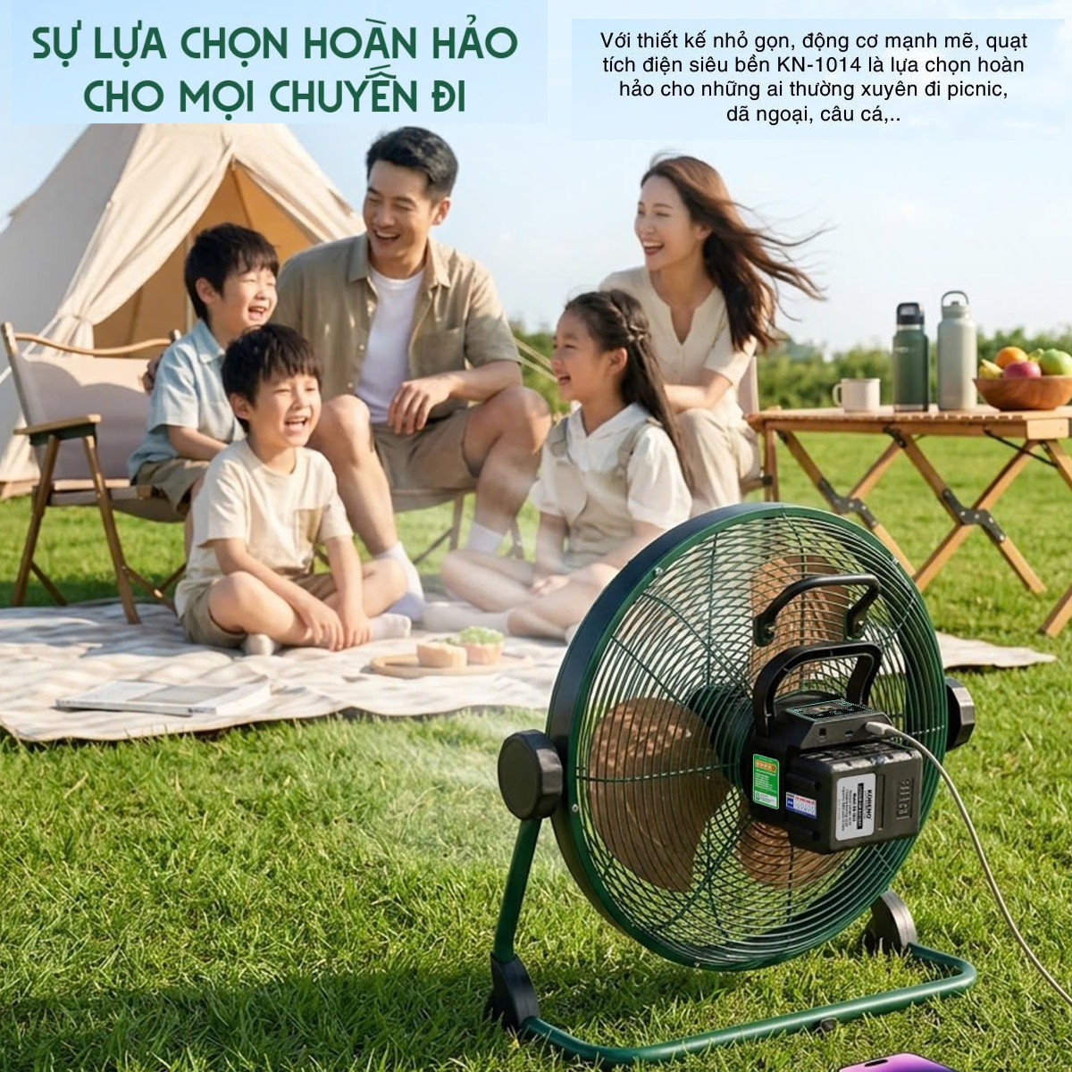 Quạt tích điện Koreno KN-1014 cánh 14 inch