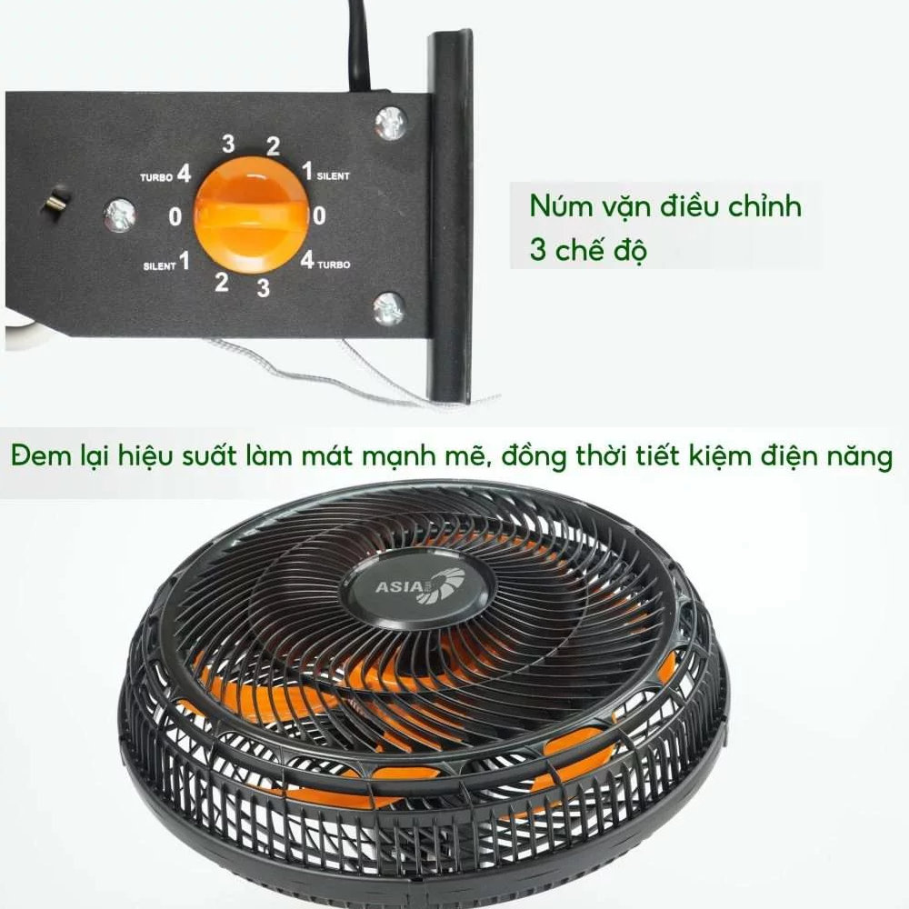 Quạt treo tường ASIAvina Turbo Plus 90W VY637892 cánh 40cm