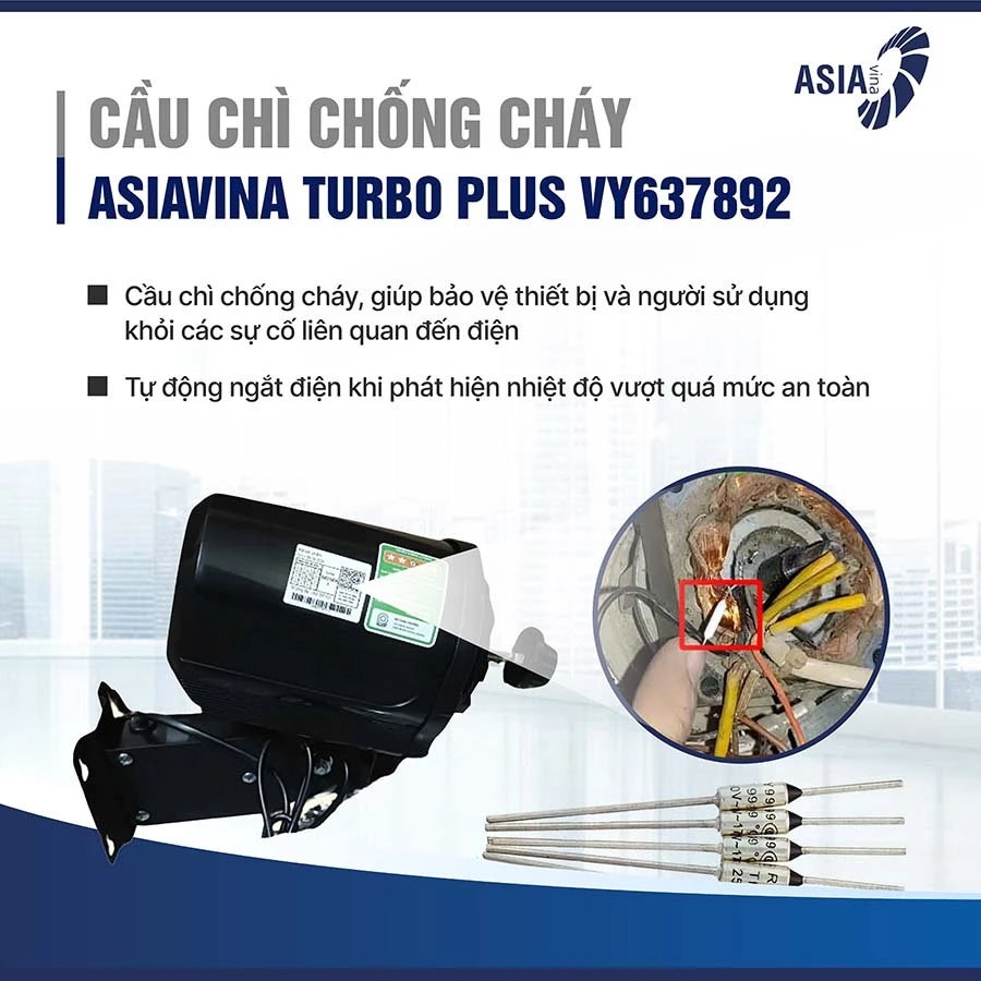 Quạt treo tường ASIAvina Turbo Plus 90W VY637892 cánh 40cm