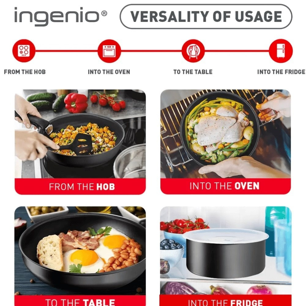 Bộ 2 chảo chống dính Titanium 24/26cm Tefal Ingenio Daily Chef L7619022 cán rời