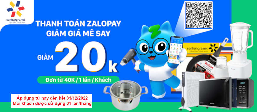 Đến SanHangRe mua hàng quét QR Zalopay giảm ngay 20K cho đơn từ 40k