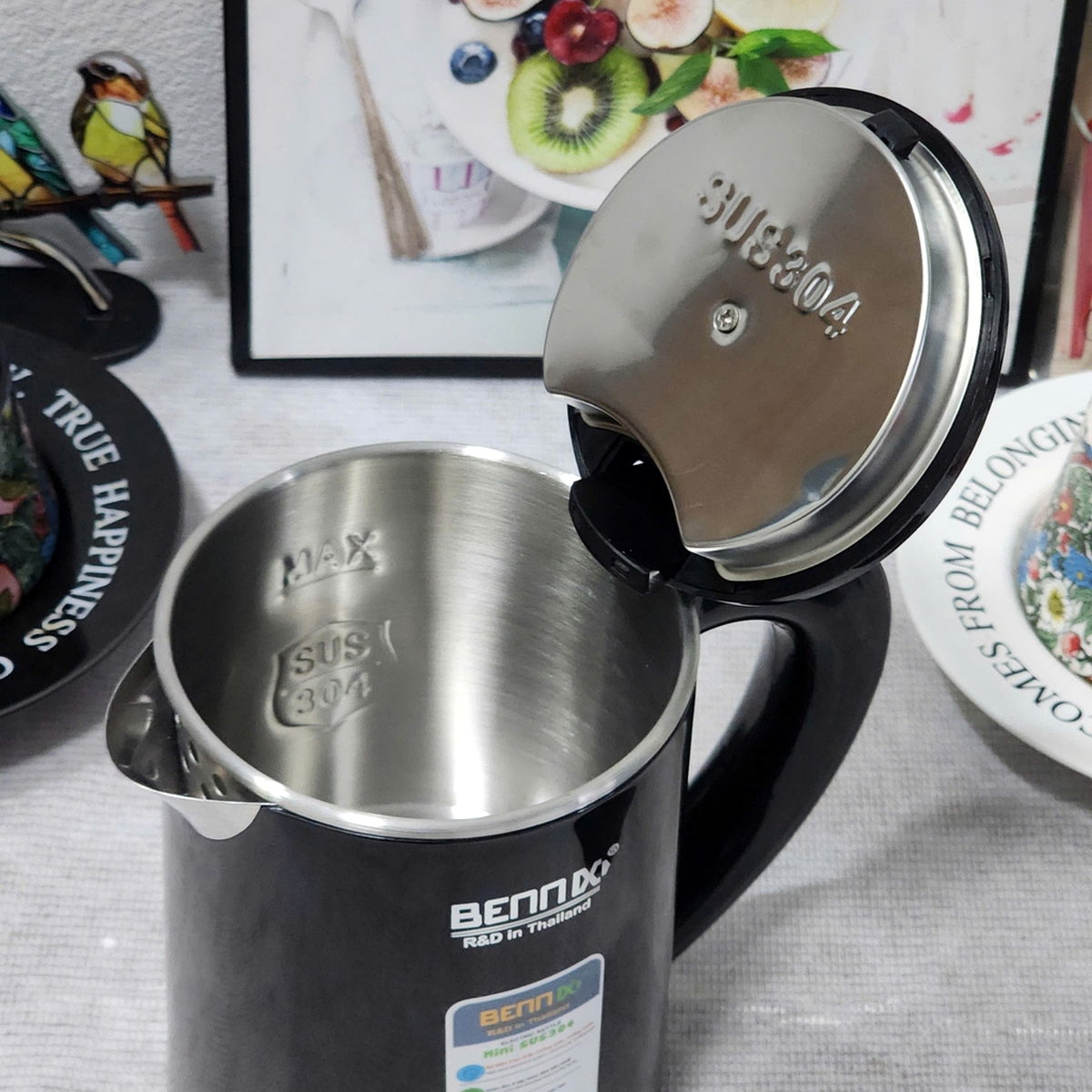 Ấm siêu tốc Inox 304 min 0.6L Bennix BN-006EK 650W