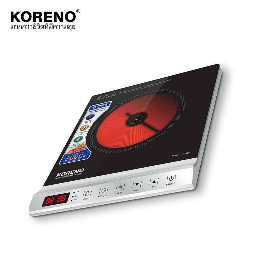 Bếp hồng ngoại Koreno KN-866 công suất 2000W tặng kèm vỉ nướng