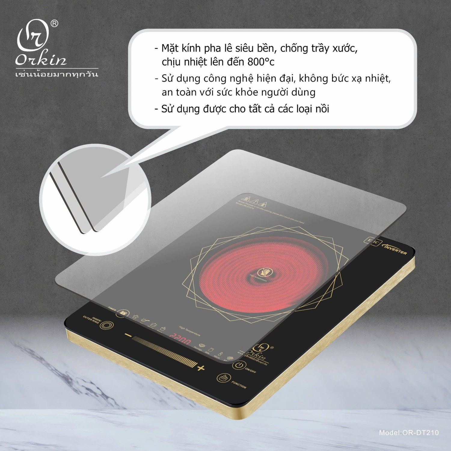Bếp hồng ngoại Orkin Thái Lan OR-DT210