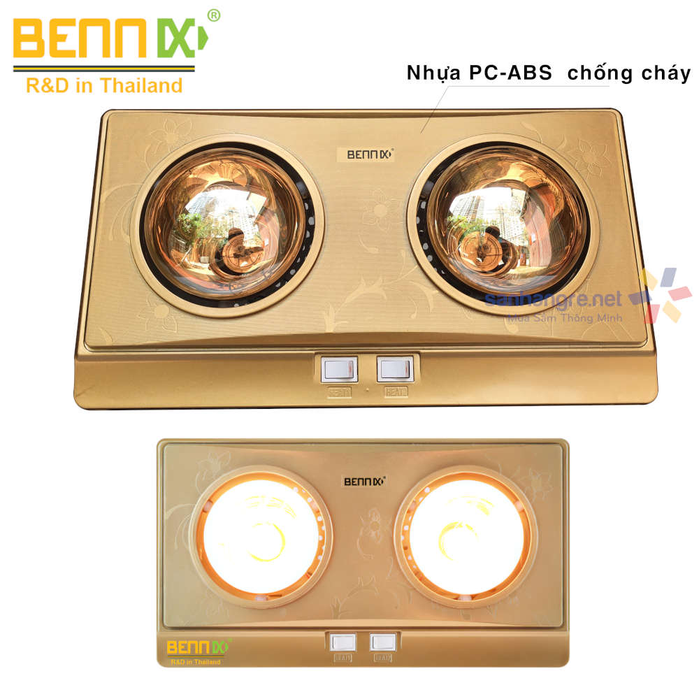 Đèn sưởi nhà tắm 2 bóng Bennix BN-2G