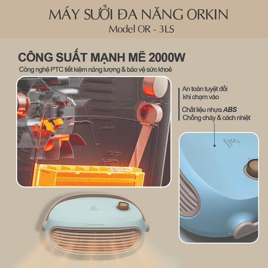 Máy sưởi gốm PTC Orkin Thái Lan OR-3LS