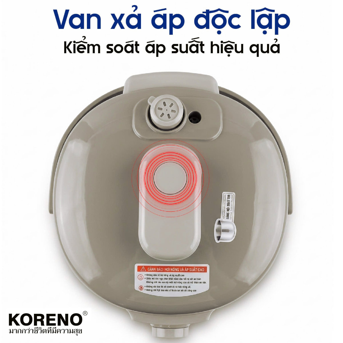 Nồi áp suất điện ruột nồi Inox 304 Koreno KN-9133 dung tích 3L