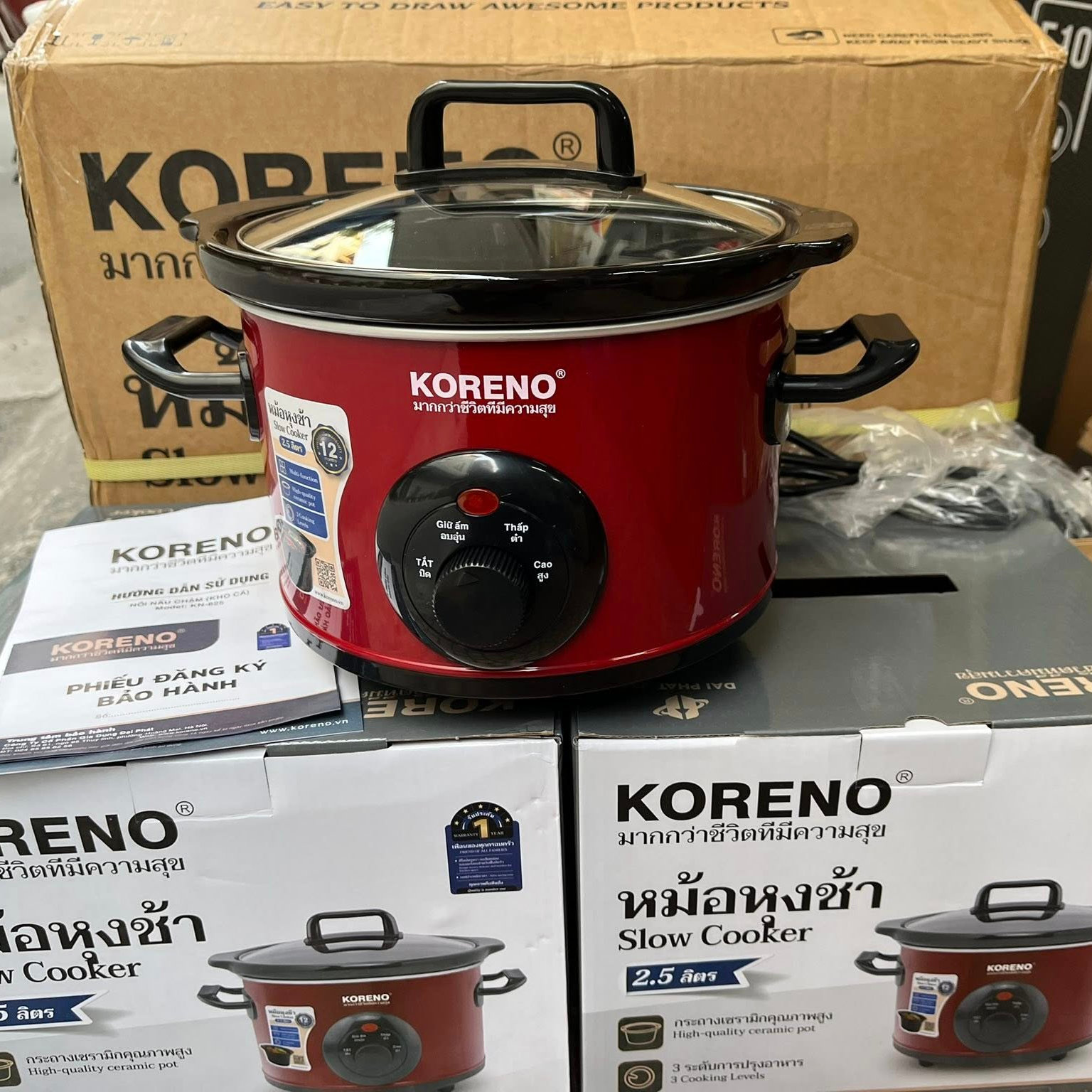 Nồi nấu chậm Koreno Thái Lan 2.5L KN-825