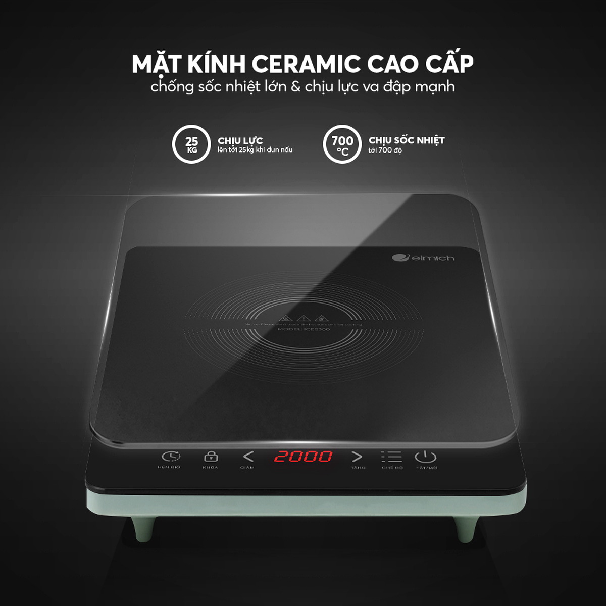 Bếp điện từ đơn Elmich ICE9300 công suát 2000W