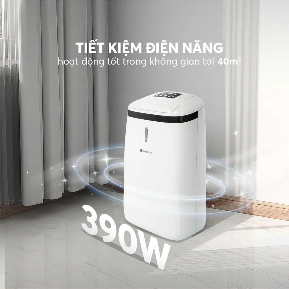 Máy hút ẩm, lọc không khí Elmich DE-3923 dung tích 20L, công nghệ EUROPEAN