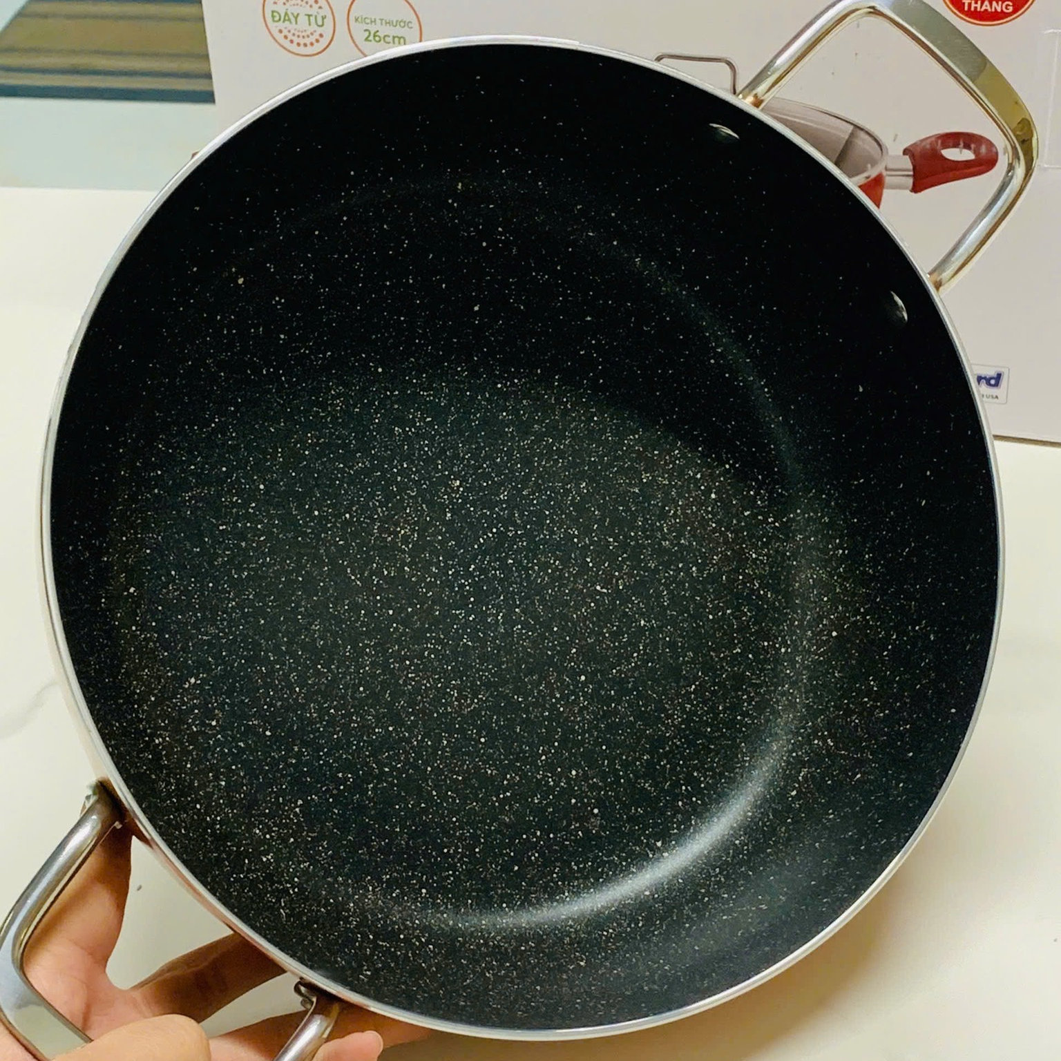 Nồi chống dính vân đá 2 lớp Whitford Smartcook 26cm đáy từ, vung kính