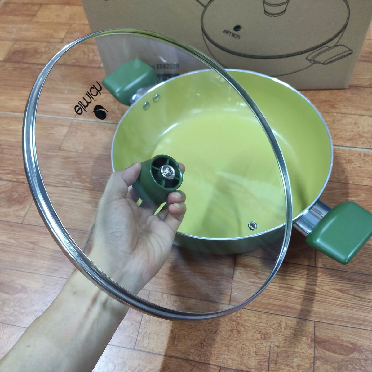 Nồi lẩu chống dính Ceramic Elmich Olive EDA2520