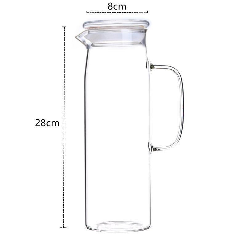 Bình nước thủy tinh chịu nhiệt Borosilicate Metro Glass 1500ml nắp thủy tinh