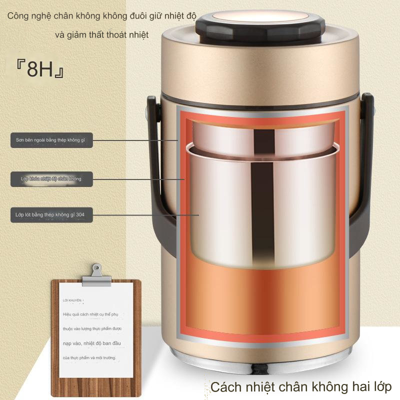 Cặp lồng cơm giữ nhiệt 2 ngăn Inox 304 FULAIJIA 2 lít xuất Nhật