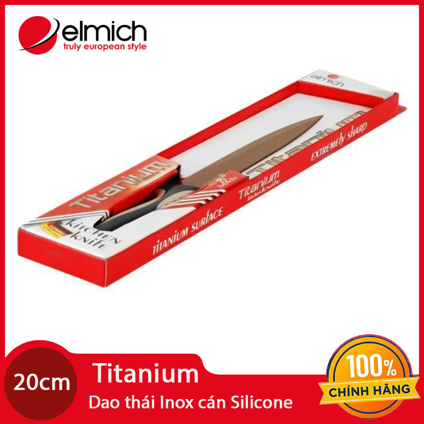 Dao thái Inox cao cấp phủ titan Elmich Titanium cán silicone nhập khẩu CH Séc Châu Âu 2324470