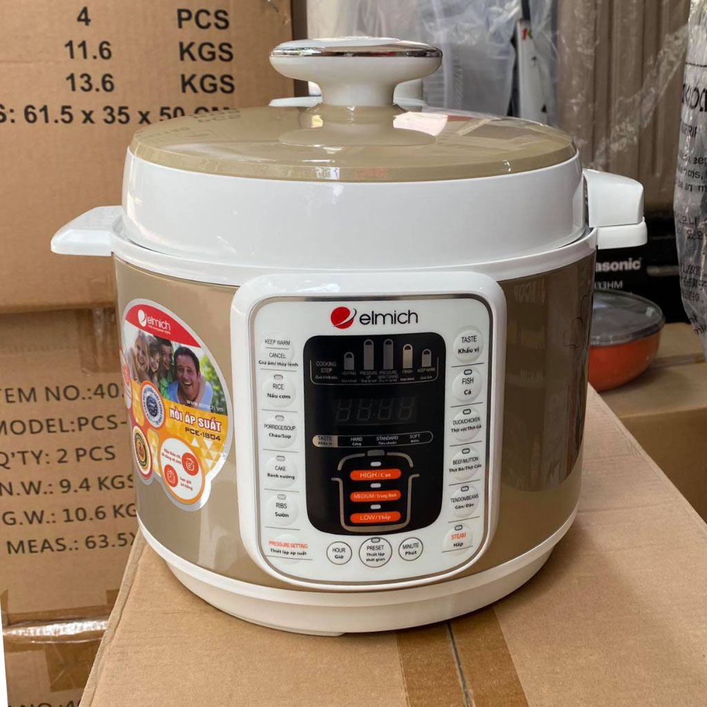 Nồi áp suất điện Elmich PCE-1804 dung tích 5 lít - hàng chính hãng, bảo hành 25 tháng