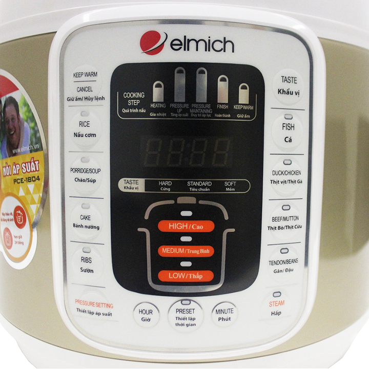 Nồi áp suất điện Elmich PCE-1804 dung tích 5 lít - hàng chính hãng, bảo hành 25 tháng
