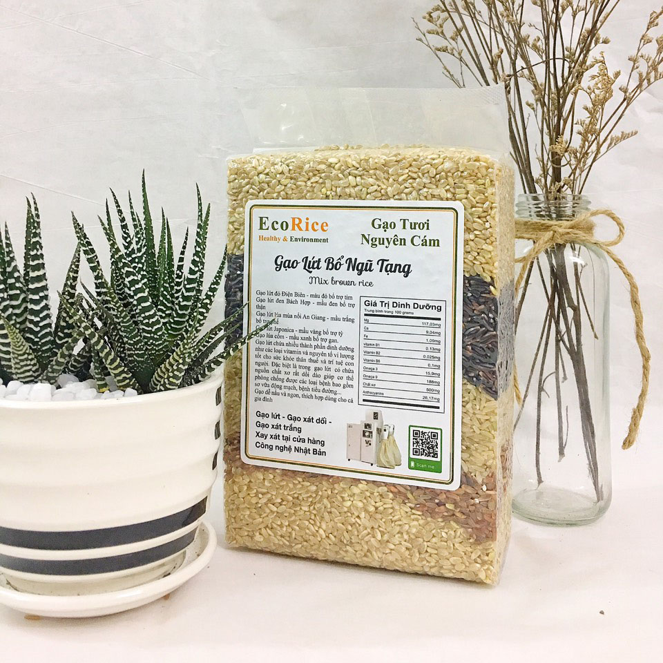 Gạo lứt bổ ngũ tặng Eco Rice - Gạo hữu cơ