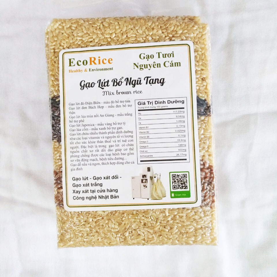 Gạo lứt bổ ngũ tặng Eco Rice - Gạo hữu cơ
