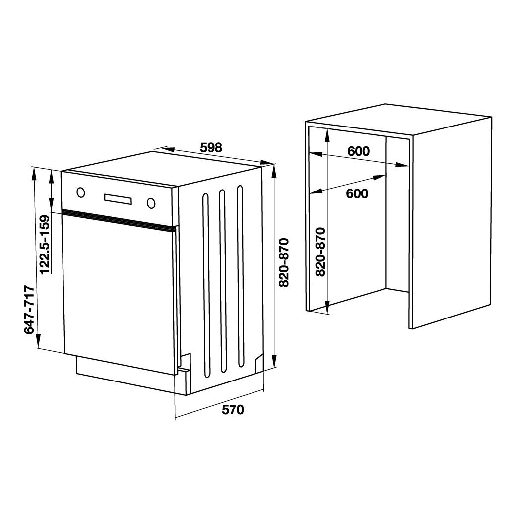 Máy rửa bát bán âm Hafele HDW-HI60C