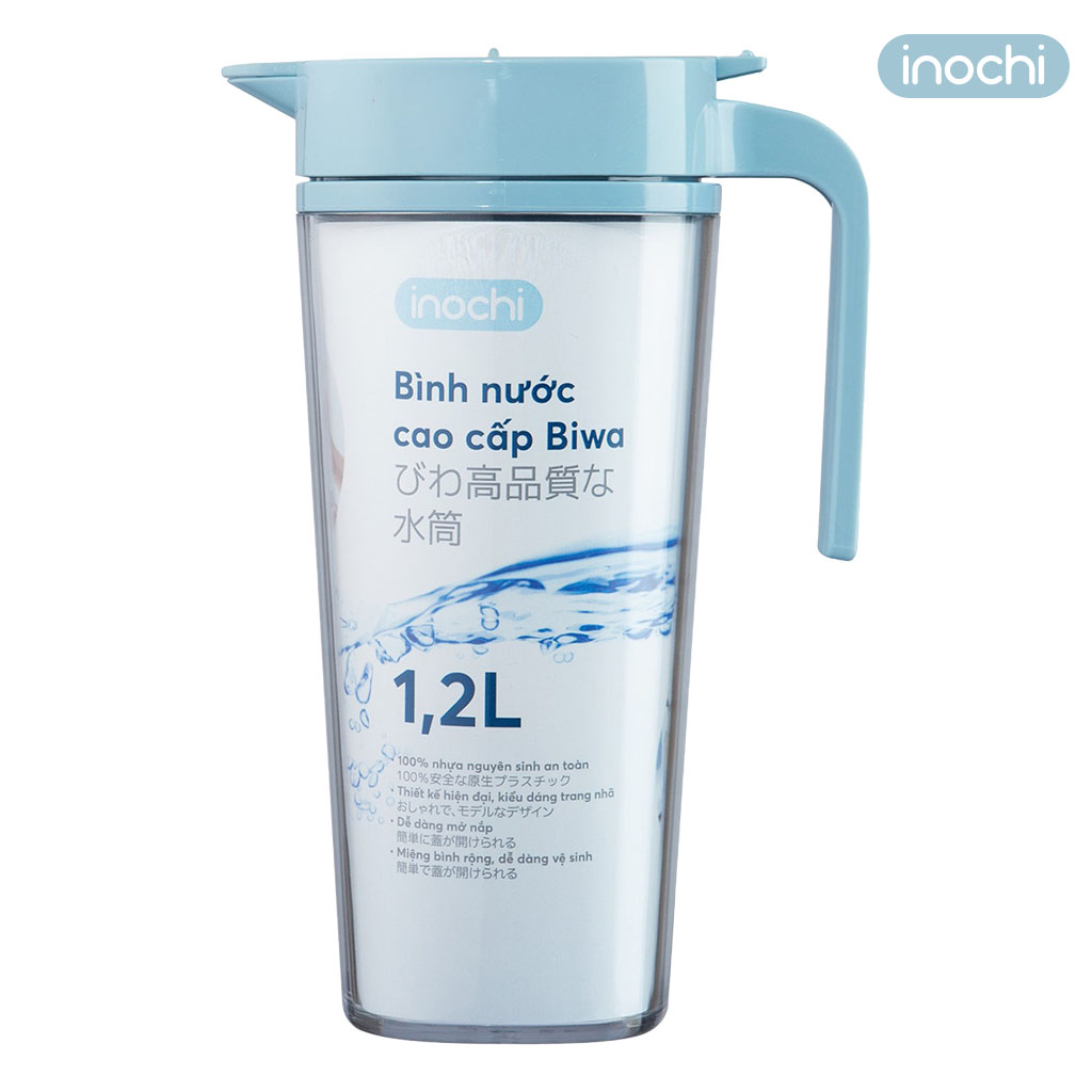 Bình nhựa đựng nước cao cấp Inochi Biwa dung tích 1.2 lít hàng xuất Nhật