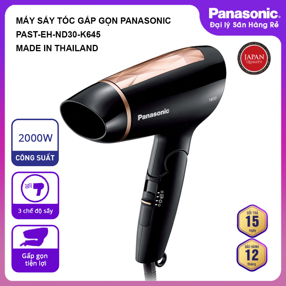 Máy sấy tóc gấp gọn Panasonic 1800W PAST-EH-ND30-K645 Made in Thailand - Bảo hành 12 tháng