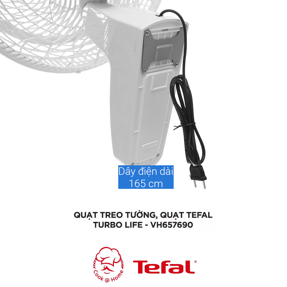 Quạt treo tường Tefal Turbo Life VH657690 công suất 55W có khiển, bảo hành 2 năm