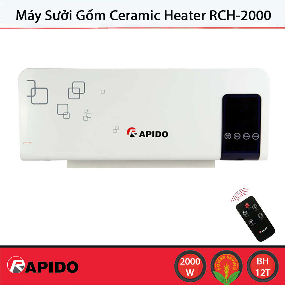 Máy sưởi gốm Rapido Ceramic Heater RCH-2000-D điều khiển điện tử