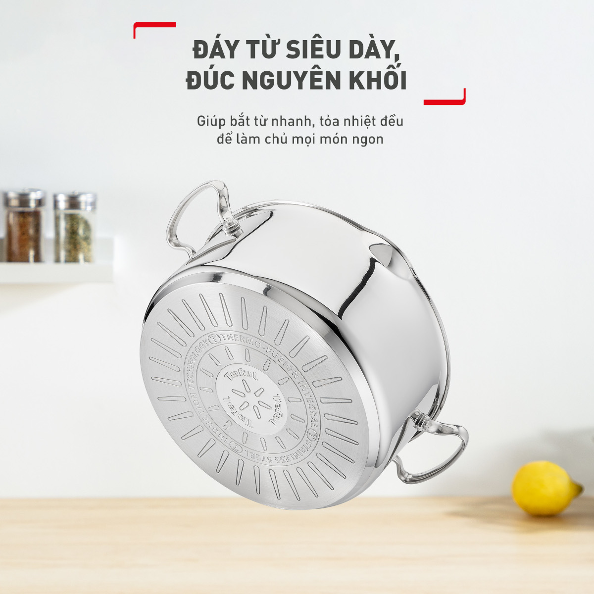 Bộ 3 nồi inox 304 cao cấp Tefal Duetto Plus size 16,20,24cm bảo hành 24 tháng