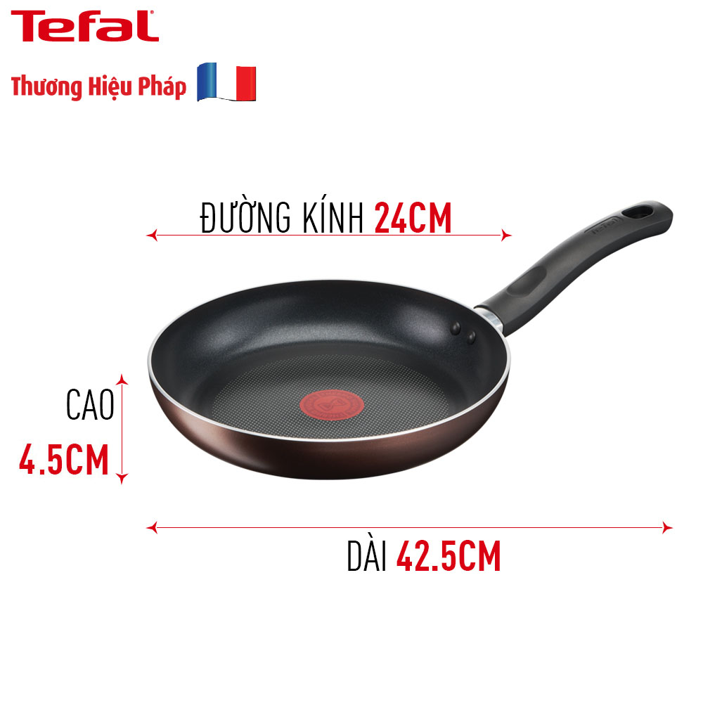 Chảo nhôm chống dính Titanium 24cm Tefal Day By Day G1436405 thương hiệu Pháp - Bảo hành 2 năm