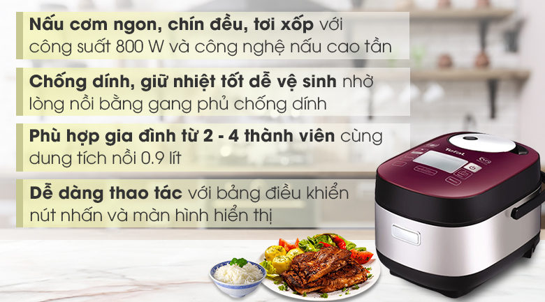 Nồi cơm điện cao tần Tefal RK803565 IH dung tích 1 lít