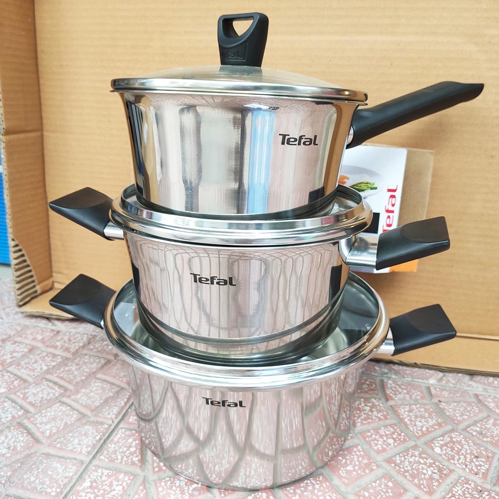 Bộ 2 nồi và 1 quánh Inox 304 Tefal Simpleo