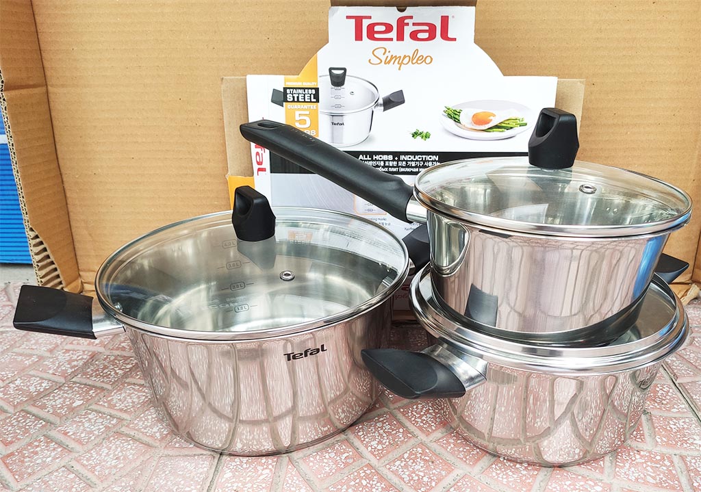 Bộ 2 nồi và 1 quánh Inox 304 Tefal Simpleo