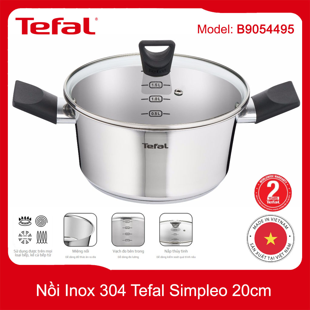 Nồi Inox 304 đường kính 20cm Tefal Simpleo B9054495