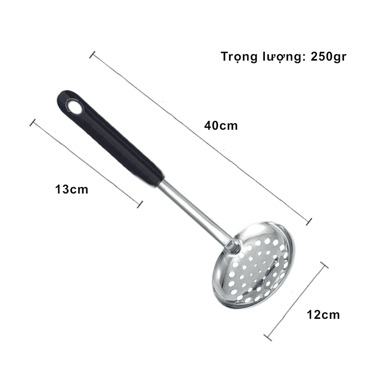 Vá lỗ nhúng lẩu Inox 304 cán nhựa CanYu size 40cm