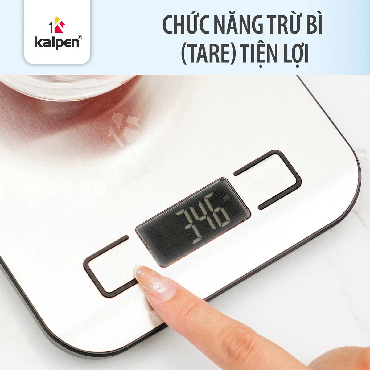 Cân điện tử nhà bếp Inox Kalpen T5 tải trọng 10kg