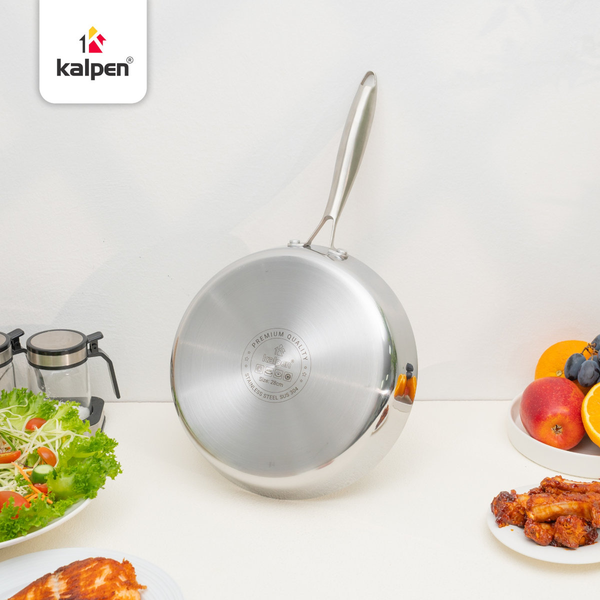 Chảo Inox 3 lớp đúc liền khối Kalpen Luxus size 20cm