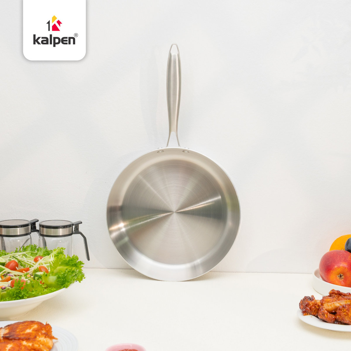 Chảo Inox 304 đúc liền khối 3 lớp Kalpen Luxus size 26cm