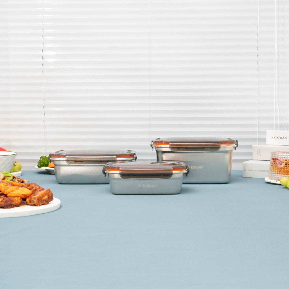 Hộp bảo quản thực phẩm Inox 304 Kalpen dùng trong lò vi sóng