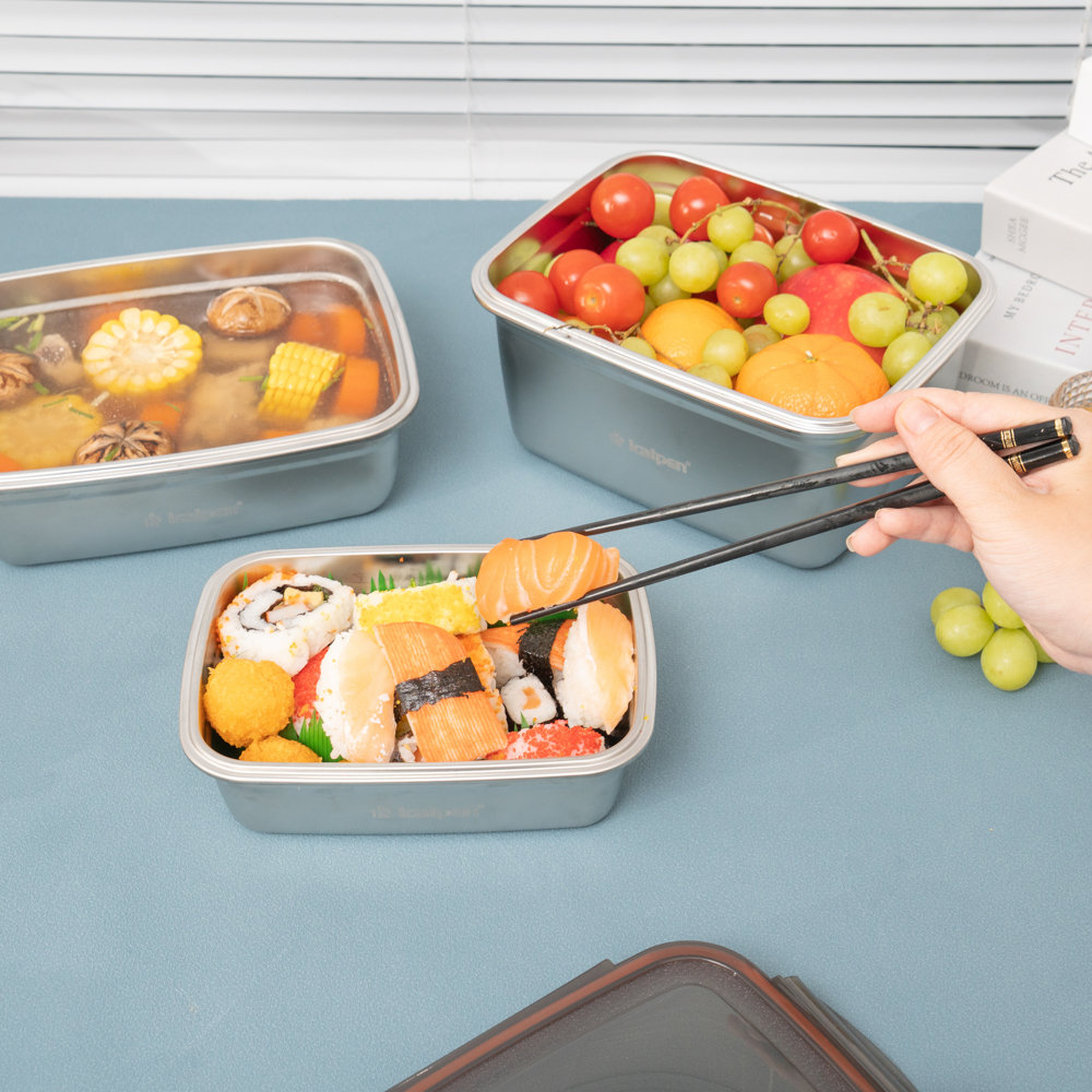 Hộp bảo quản thực phẩm Inox 304 Kalpen dùng trong lò vi sóng